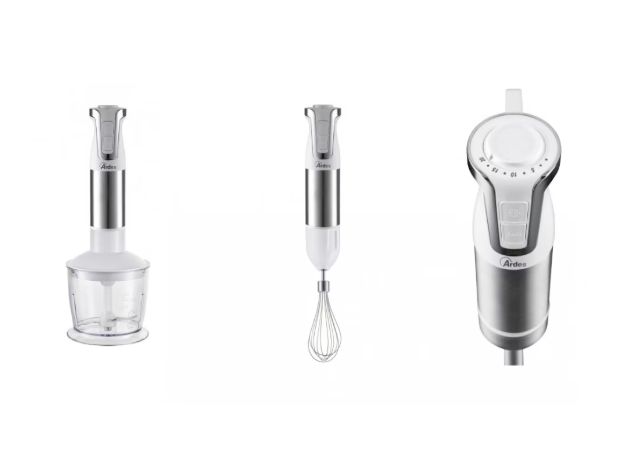 Blender 3 in 1 cu chopper si mixer Ardes Trinity, Otel inoxidabil, Vas gradat 700 ml, 1000 W, 20 de viteze reglabile, Gri/ Alb [5]
