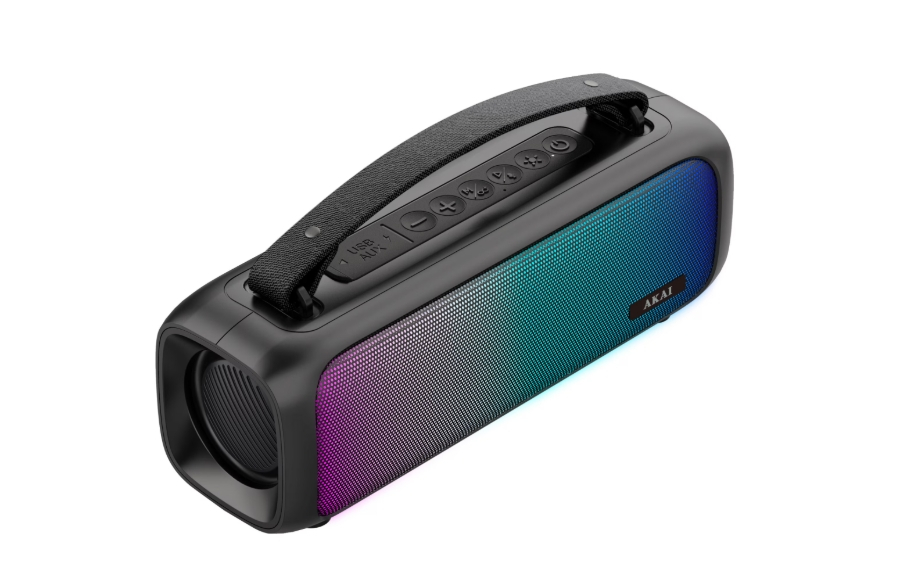 Boxa portabila AKAI ABTS-08BK, Bluetooth, Radio FM, USB, Aux-In, RGB, Negru [3]