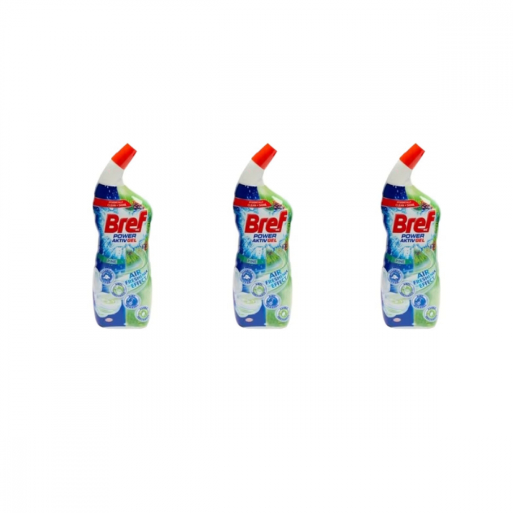 Pachet 3 X Bref Solutie gel pentru WC, 700 ml, Power Aktiv Gel Pine [1]