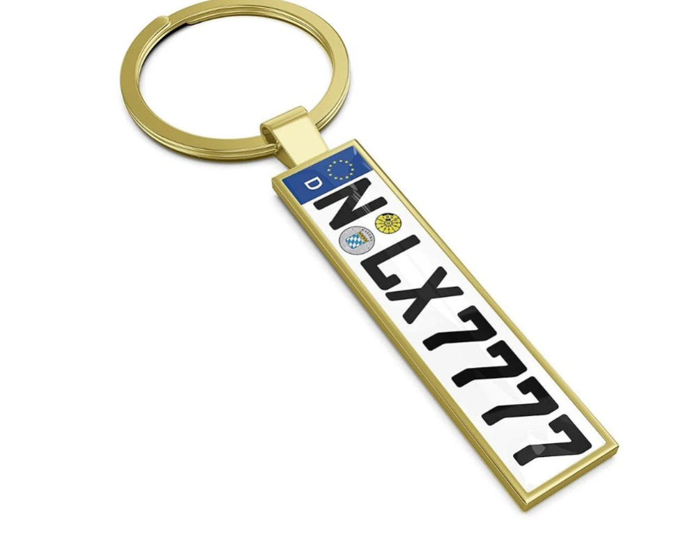 Breloc metalic insertie foto AUTO auriu - personalizabil [2]