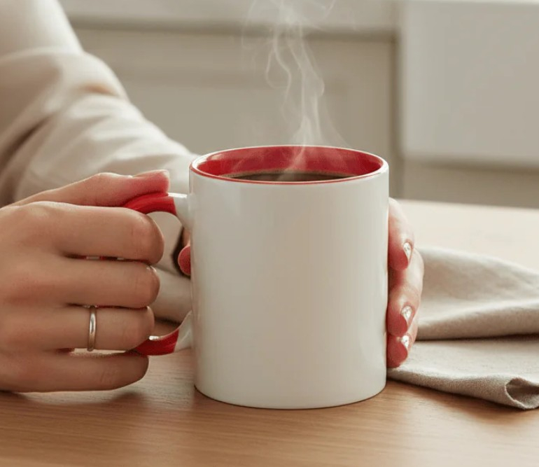 Cana Personalizata - 330 ml - Interior + Maner Rosu [3]