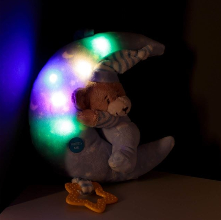 Carusel Muzical pentru Patut Luna Ursulet Bleu cu Lumina 24cm [3]