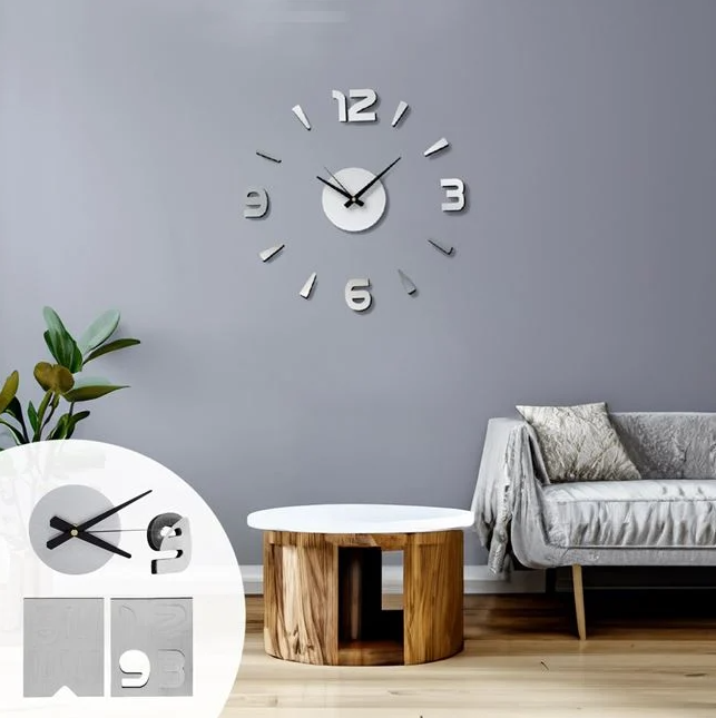 Ceas de Perete Argintiu DIY 35cm [4]