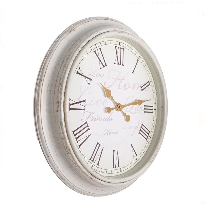 Ceas de Perete Vintage Alb Brushed Ø50cm [3]