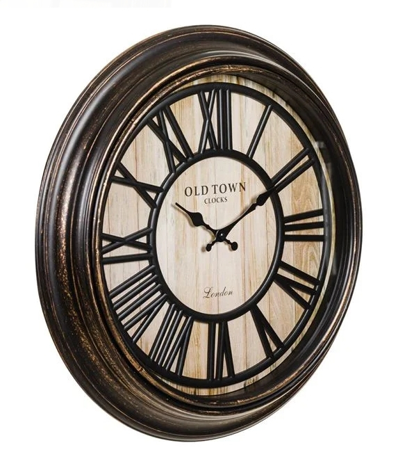 Ceas de Perete Vintage Negru Bronz Brushed Ø50cm [2]