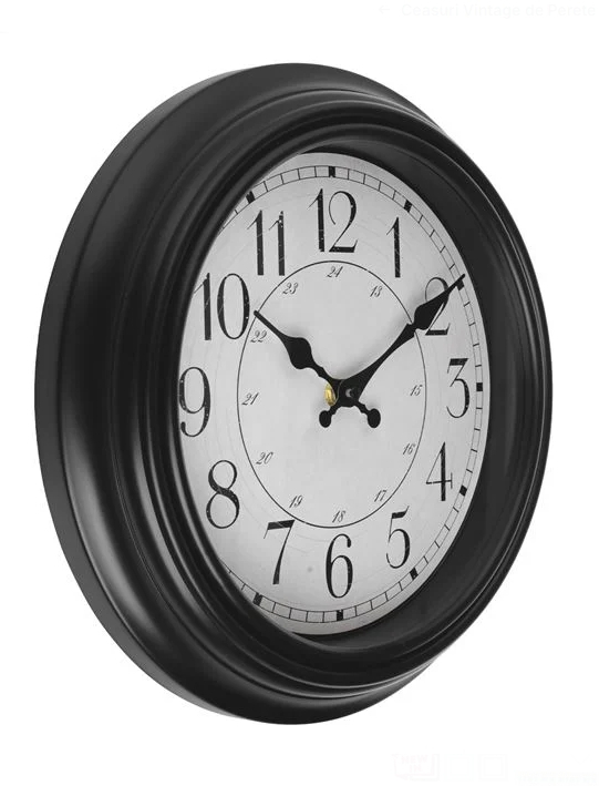 Ceas de Perete Negru cu Model Vintage Ø30cm [2]