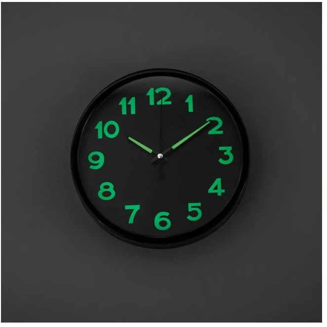 Ceas de Perete Decorativ Negru Glow in the Dark Ø20cm [2]
