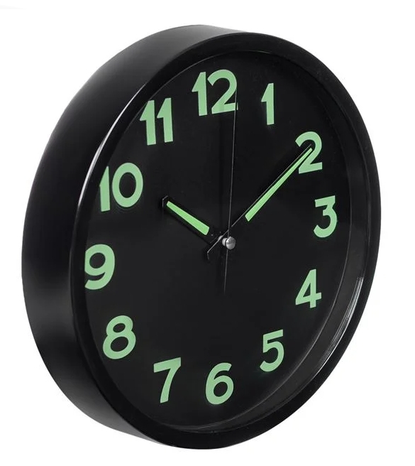 Ceas de Perete Decorativ Negru Glow in the Dark Ø20cm [3]