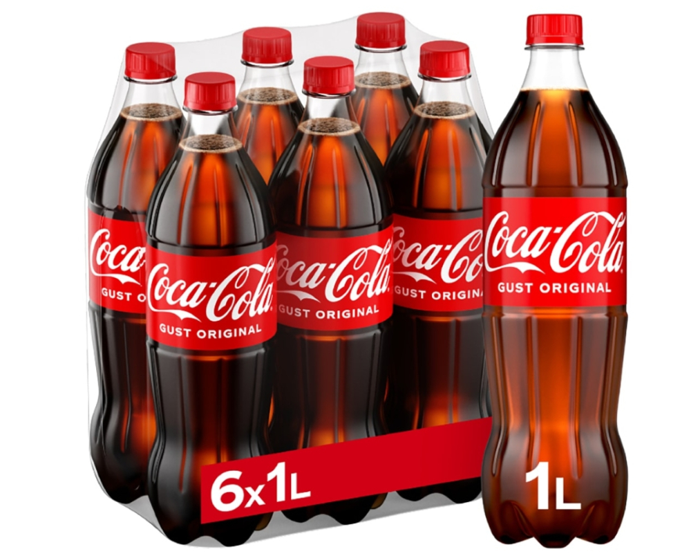 Bautura racoritoare carbogazoasa COCA-COLA bax 1L x 6 sticle [1]