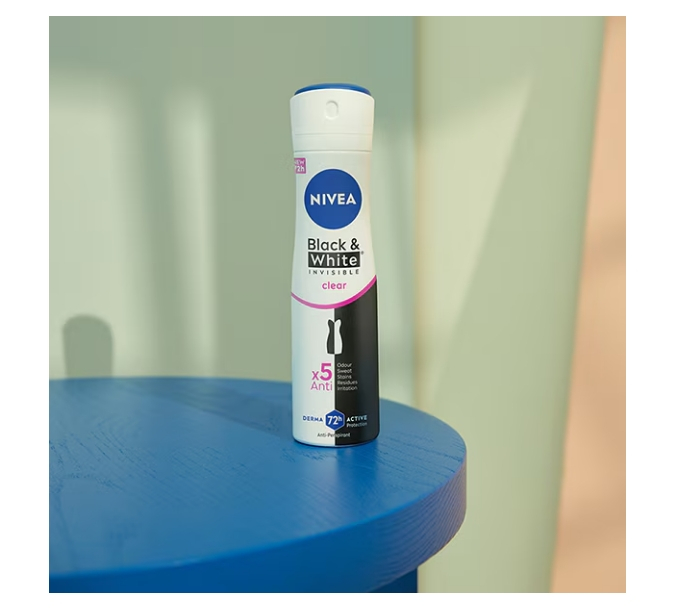 Deodorant spray Nivea Invisible for Black & White Clear, 250 ml [4]