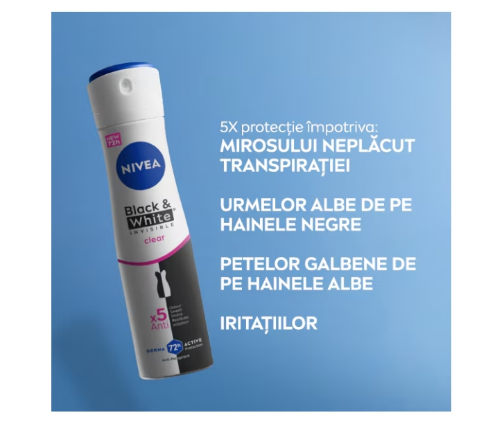 Deodorant spray Nivea Invisible for Black & White Clear, 250 ml [2]