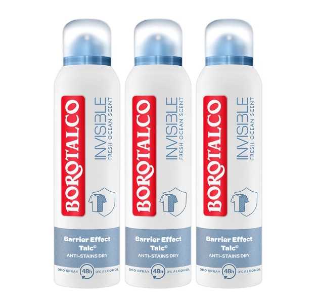 Pachet 3 x Deodorant Spray Borotalco, Invisible Fresco, 150 ml [1]