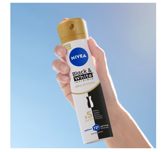 Deodorant spray Nivea Invisible for Black & White Silky Smooth, 250 ml [4]