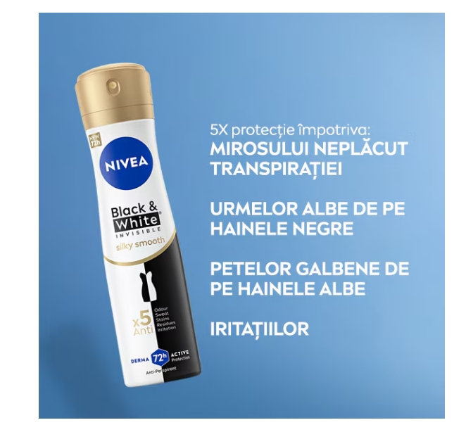 Deodorant spray Nivea Invisible for Black & White Silky Smooth, 250 ml [2]