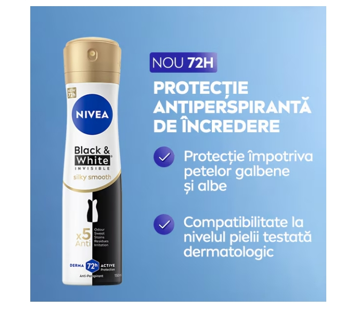 Deodorant spray Nivea Invisible for Black & White Silky Smooth, 250 ml [3]