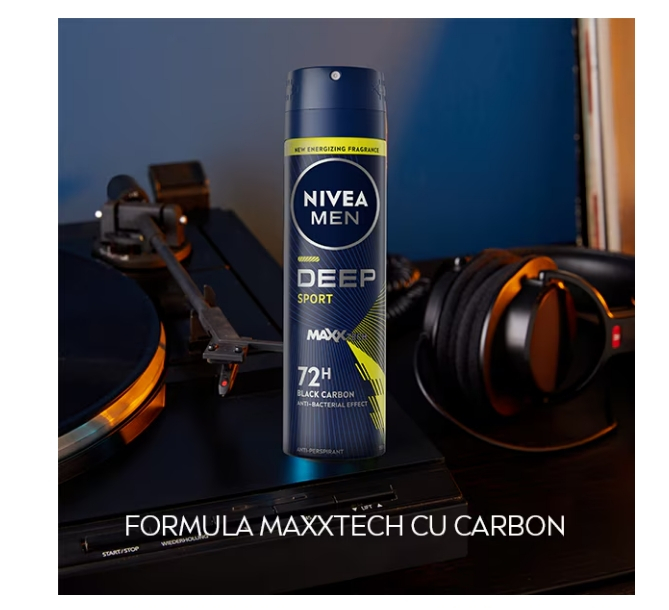 Deodorant spray Nivea Men Deep Sport, cu formula Maxxtech si actiune 72 ore, 150 ml [3]