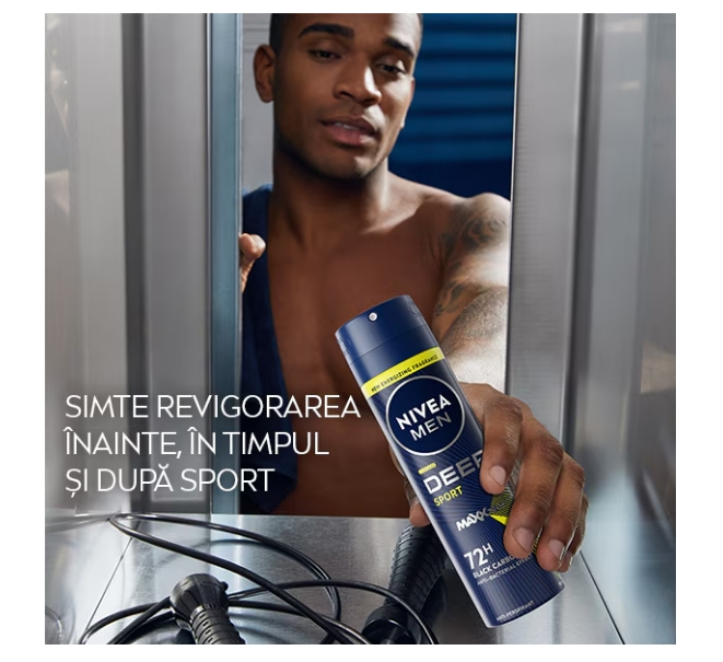 Deodorant spray Nivea Men Deep Sport, cu formula Maxxtech si actiune 72 ore, 150 ml [5]