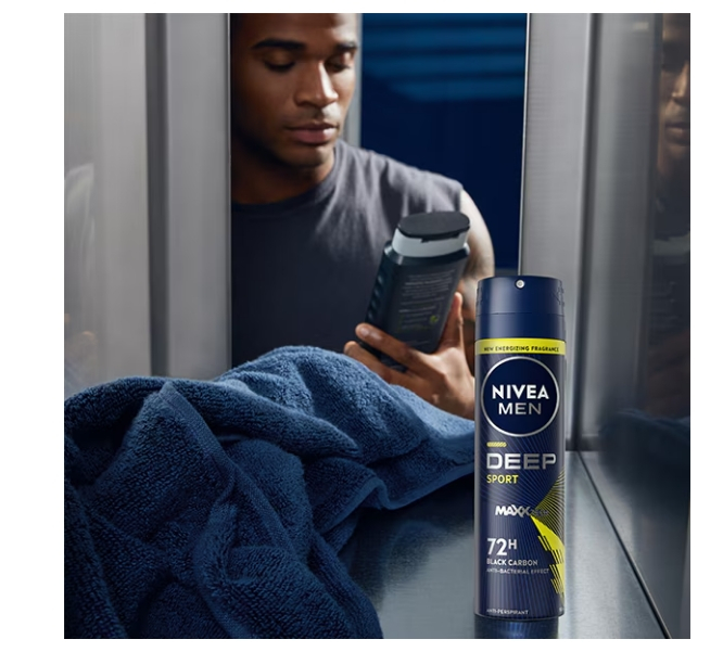 Deodorant spray Nivea Men Deep Sport, cu formula Maxxtech si actiune 72 ore, 150 ml [2]