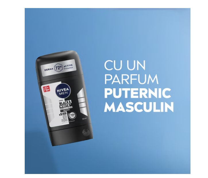 Deodorant Stick pentru barbati, Nivea B&W Power, 50 ml [2]