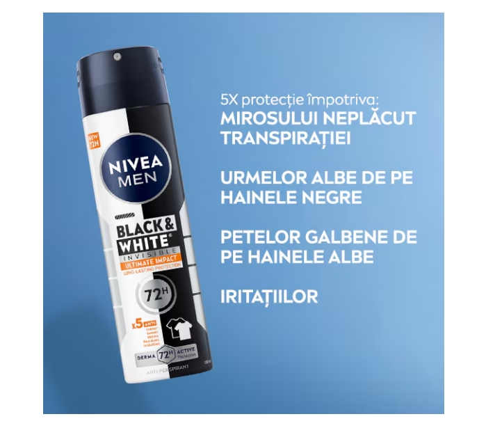 Deodorant spray Nivea Men Black & White Invisible Ultimate Impact, masculin, 150 ml [2]
