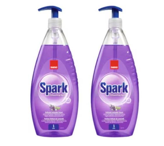 Pachet 2 x Detergent Vase Sano Spark Lavanda, 1L [1]