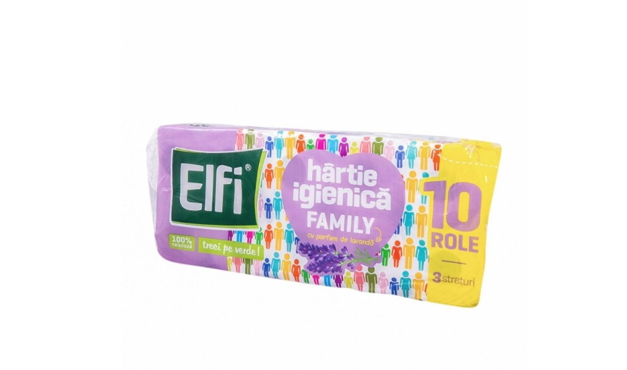 Hartie Igienica Elfi Family cu Parfum de Lavanda, 3 Straturi, 10 Role/Bax [1]