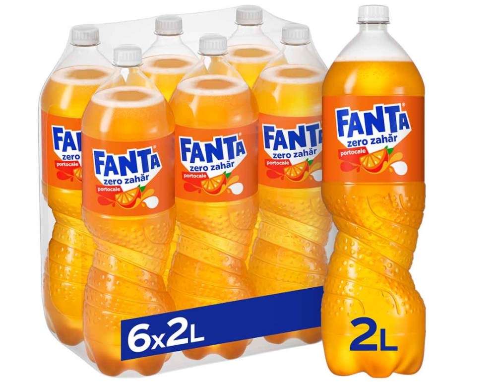 Bautura racoritoare carbogazoasa FANTA Orange Zero Zahar bax 2L x 6 sticle [1]