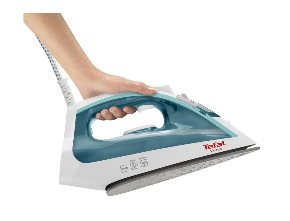 Fier de calcat Tefal Virtuo FV1710E0, 1800W, rezervor apa 0.2L, jet de abur 80g/min, abur variabil 20g/min, functie anticalcar, Alb [3]