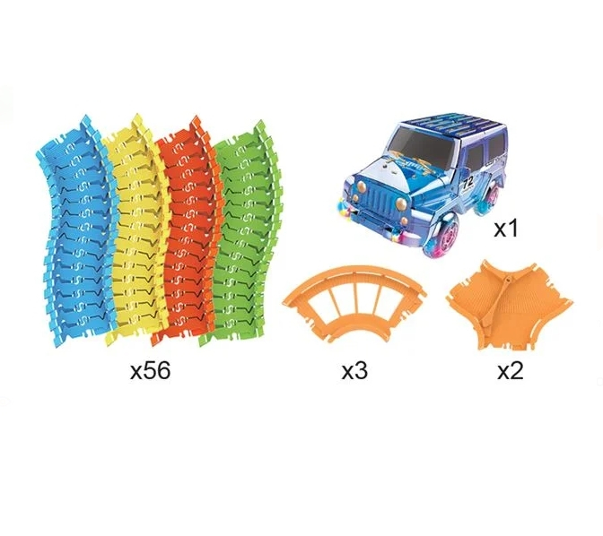 Pista Auto Glow in the Dark & Masina - 62 piese [4]