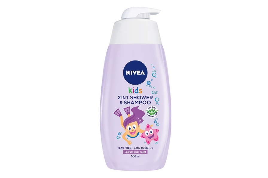 Gel de dus si sampon Nivea Kids, 2in1, pentru corp, fata si par, cu aroma magica de fructe de padure, 500 ml [1]