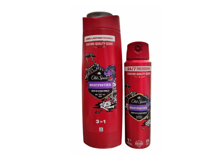 Gel de dus si sampon Old Spice Night Panther, 400 ml + Deodorant spray Old Spice Night Panther, 150 ml [1]