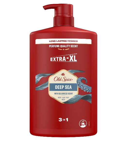 Gel de dus si sampon 3 in 1 Old Spice Deep Sea pentru corp, par si fata, 1000 ml [1]