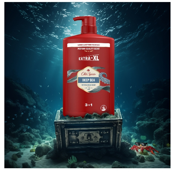 Gel de dus si sampon 3 in 1 Old Spice Deep Sea pentru corp, par si fata, 1000 ml [2]