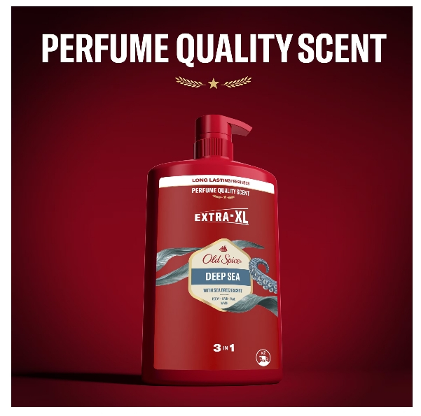 Gel de dus si sampon 3 in 1 Old Spice Deep Sea pentru corp, par si fata, 1000 ml [4]