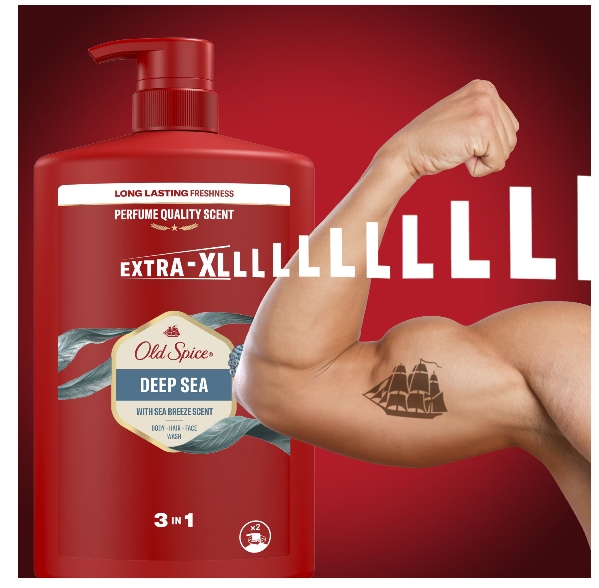 Gel de dus si sampon 3 in 1 Old Spice Deep Sea pentru corp, par si fata, 1000 ml [3]