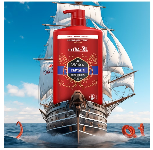 Gel de dus si sampon 3 in 1 Old Spice Captain pentru corp, par si fata, 1000 ml [2]