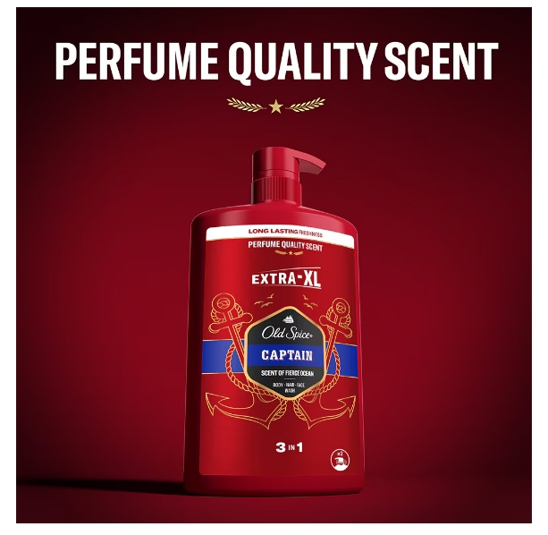 Gel de dus si sampon 3 in 1 Old Spice Captain pentru corp, par si fata, 1000 ml [3]