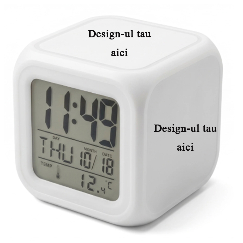 Ceas digital cu alarma si lumina de veghe personaliza - CUB [2]