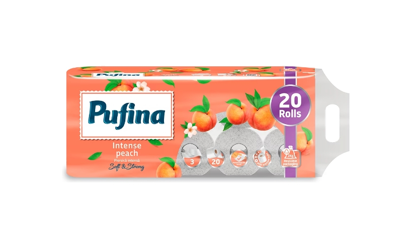 Hartie igienica Pufina Piersica, 20 role, 3 straturi [1]