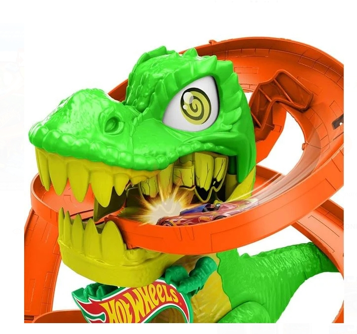 Hot Wheels City T-REX Blaze Dinosaur Nemesis Set de Lupta - Mattel [3]