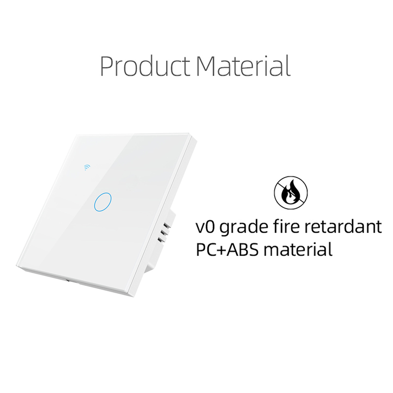 Intrerupator Inteligent cu Touch, WiFi, Control la Distanta, Compatibil cu Alexa/Google Assistant, Sticla Securizata, Cu/Fara Nul, 10A, 1 Canal, Alb [4]