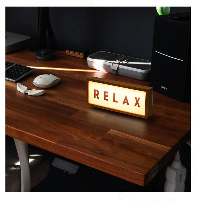 Lampa LED Neon cu Panou din Lemn "RELAX" 26,5x6x10cm [4]