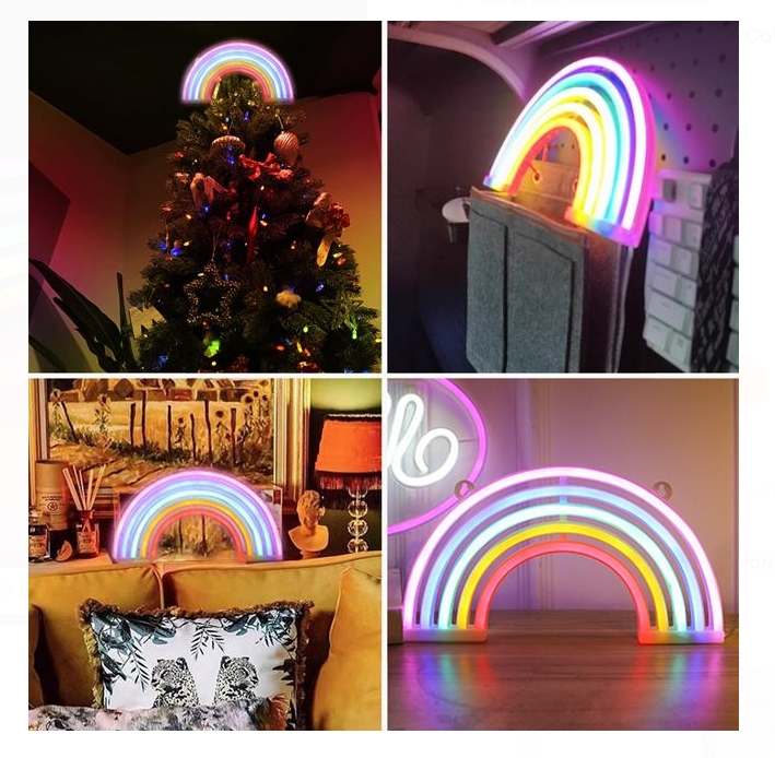 Lampa LED Neon Curcubeu Colorat cu USB 30x18cm [2]