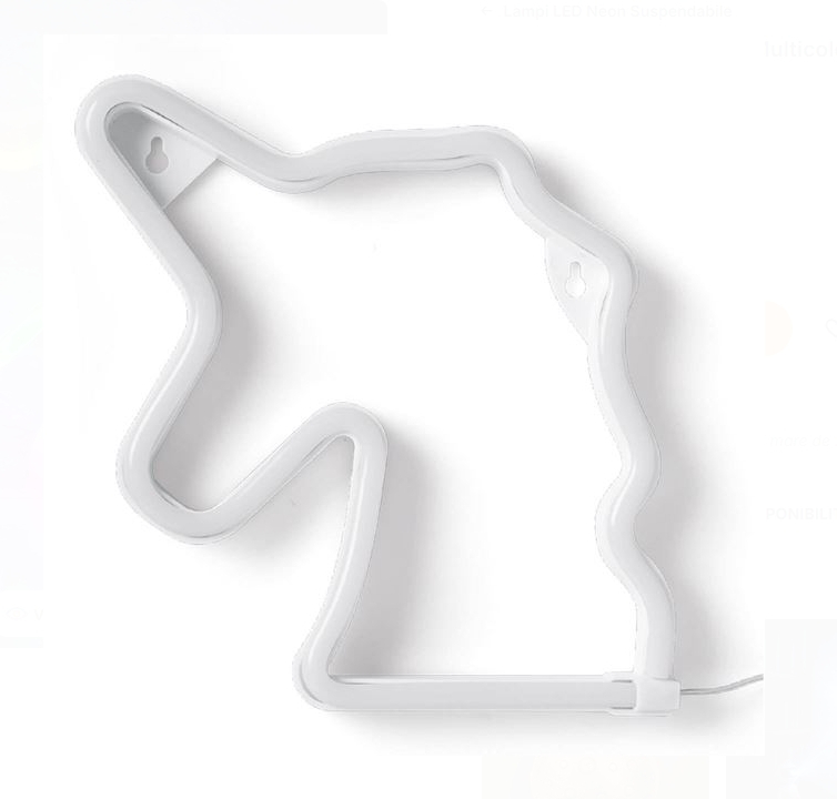 Lampa LED Neon Unicorn Multicolor cu USB 22x22cm [2]