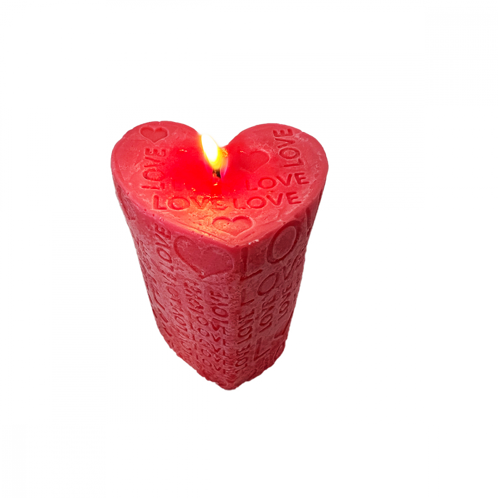 Lumanare Parfumata din Ceara Naturala de Soia, Forma Inima,  Aroma de Trandafiri, HandMade [2]