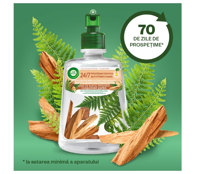 Rezerva odorizant de camera spray automat fara aerosoli Air Wick, Lemn de Santal Proaspat, 228ml [2]