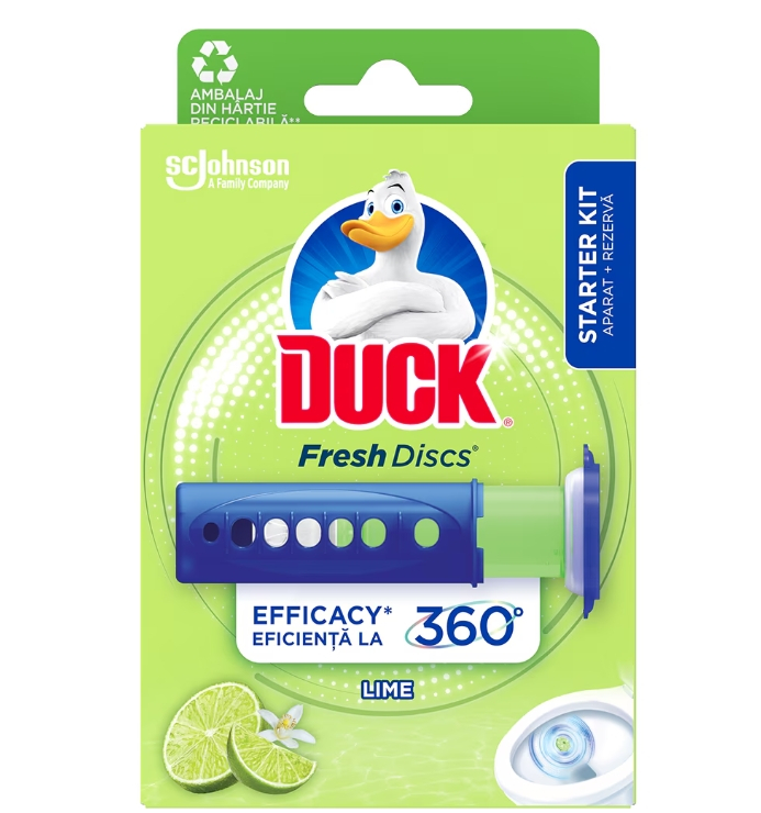 Odorizant toaleta DUCK Fresh Discs Lime, 12 discuri [1]