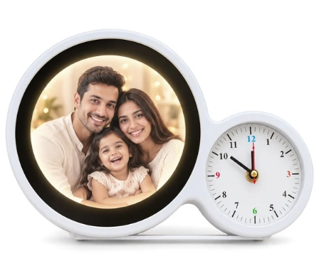 Oglinda magica cu ceas insertie foto si lumina LED - ROTUNDA [11]