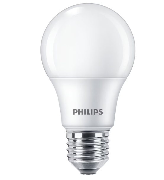Pachet 3 becuri LED Philips, A60, E27, 8W (60W), 806 lm, lumina alba rece (4000K), clasa energetica F [2]