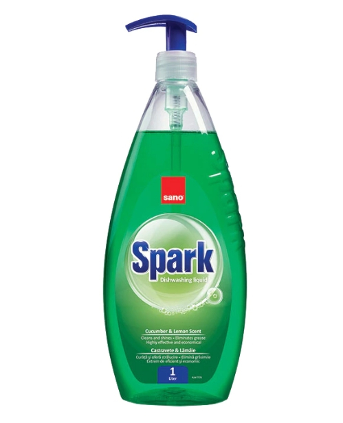 Detergent vase cu pompita Sano Spark Castravete, 1L [1]